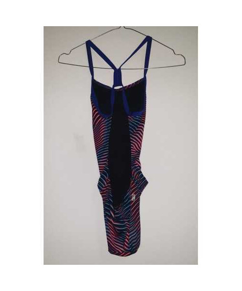 Costum de baie intreg cu dungi multicolore Nabaiji