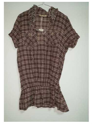 Camasa dama in carouri cu buzunare la piept FIONER CHEN