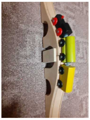 Trenulet din lemn pentru copii 19 piese 2