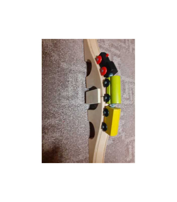 Trenulet din lemn pentru copii 19 piese