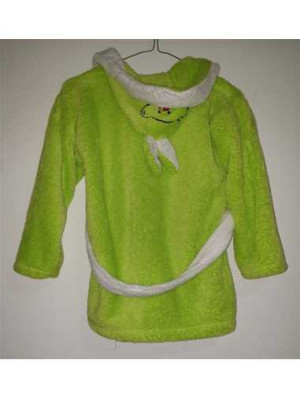 Halat pufos de baie cu gluga si cordon in talie 2