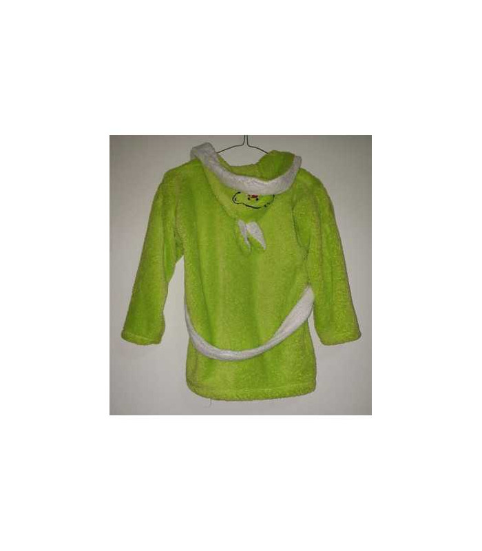 Halat pufos de baie cu gluga si cordon in talie