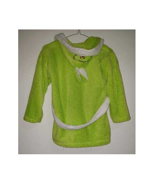 Halat pufos de baie cu gluga si cordon in talie