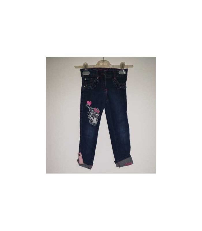 Pantaloni Jeans pentru copii cu imprimeu Hello Kitty