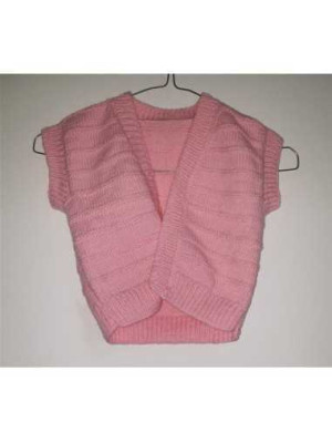Vesta tricotata pentru fetite culoare roz