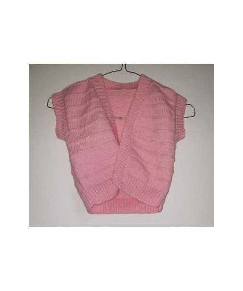 Vesta tricotata pentru fetite culoare roz