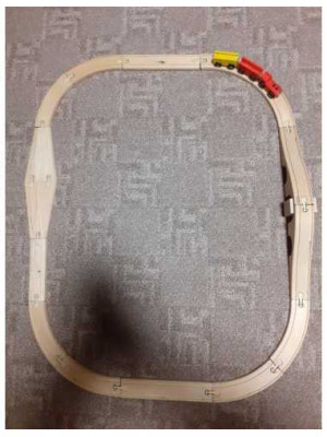 Trenulet din lemn pentru copii 19 piese