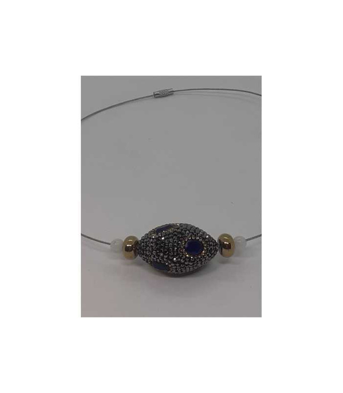 Colier dama deosebit cu margelute si strasuri