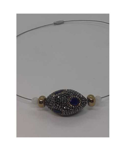 Colier dama deosebit cu margelute si strasuri