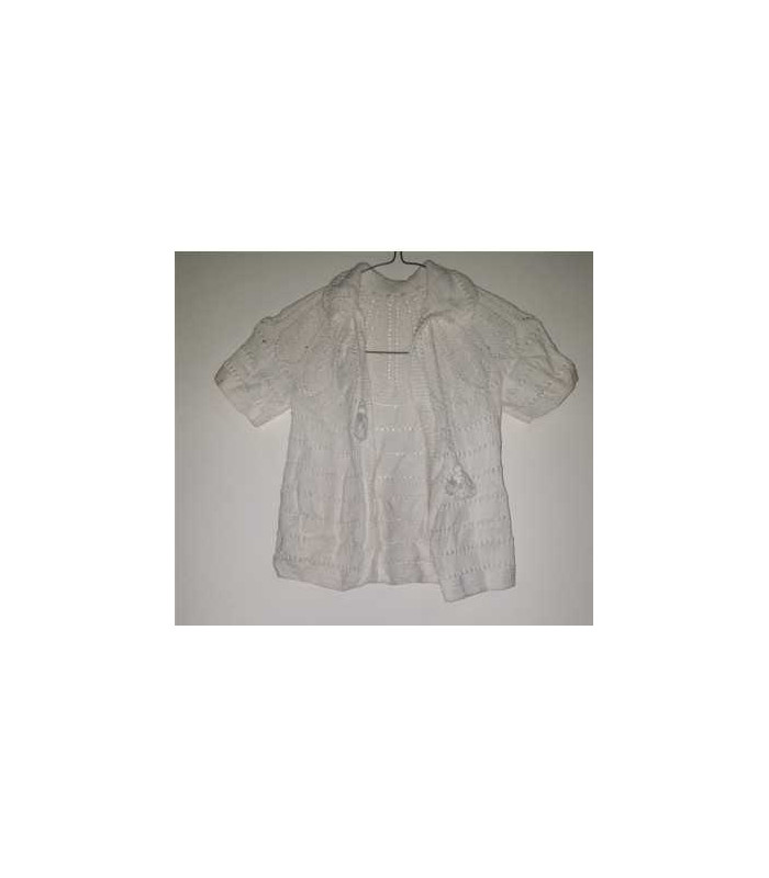 Pulover tricotat cu maneca scurta pentru fetite