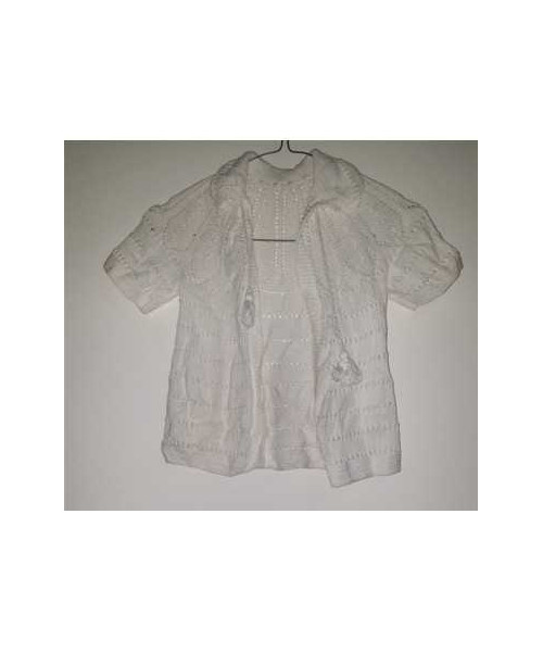 Pulover tricotat cu maneca scurta pentru fetite