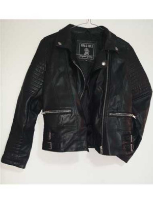 Geaca pentru primavara copii imitatie piele GIRLS RULE C&A