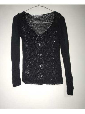 Pulover dama tricotat culoare negru