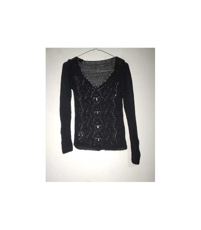 Pulover dama tricotat culoare negru