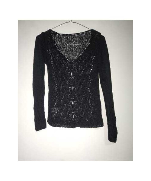 Pulover dama tricotat culoare negru