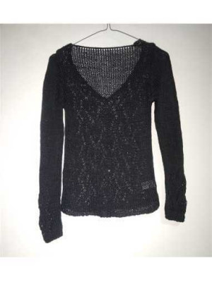 Pulover dama tricotat culoare negru 2