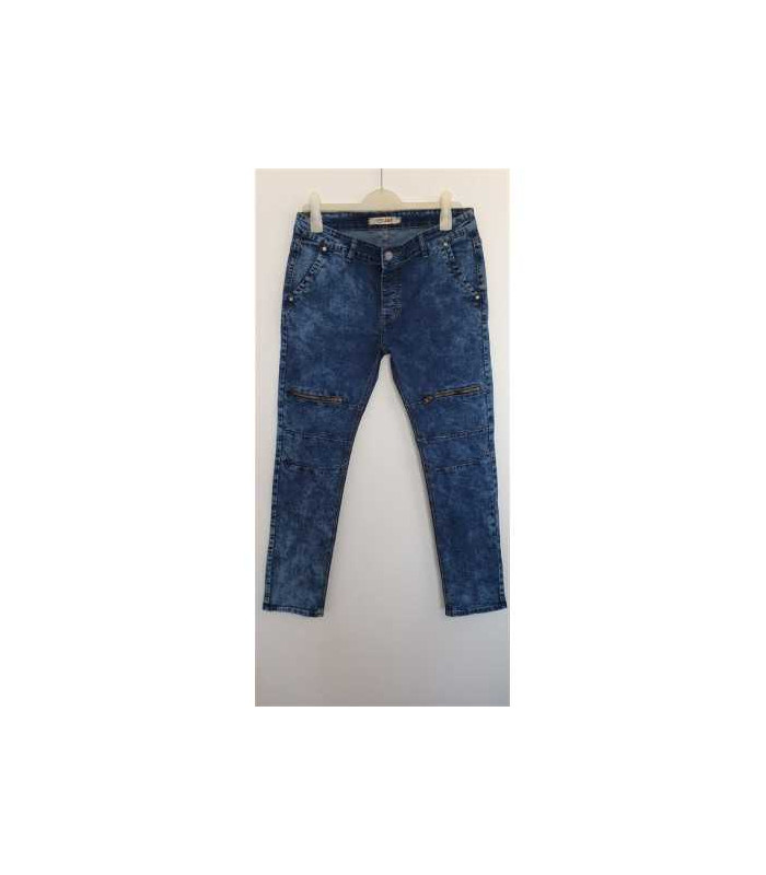 Pantaloni lungi de blugi cu fermoar deasupra genunchiului L&B