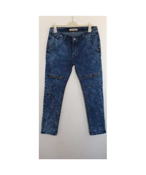 Pantaloni lungi de blugi cu fermoar deasupra genunchiului L&B