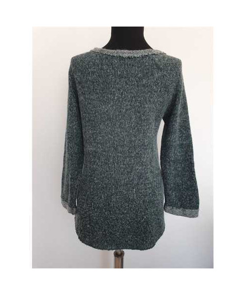 Pulover dama tricotat cu scris aplicat pe piept