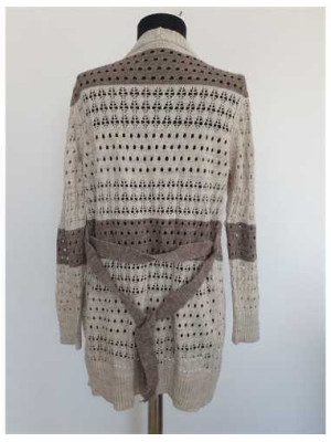 Pulover lung tricotat model cu gaurele 2