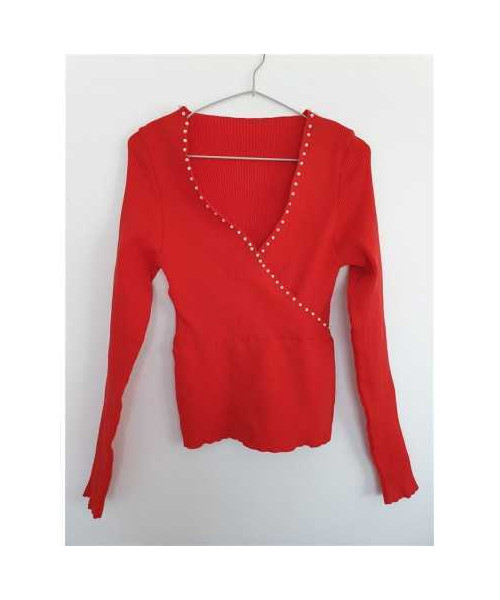 Bluza dama pentru primavara cu margelute albe