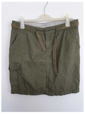 Fusta dama culoare kaki cu cordon in talie Esmara