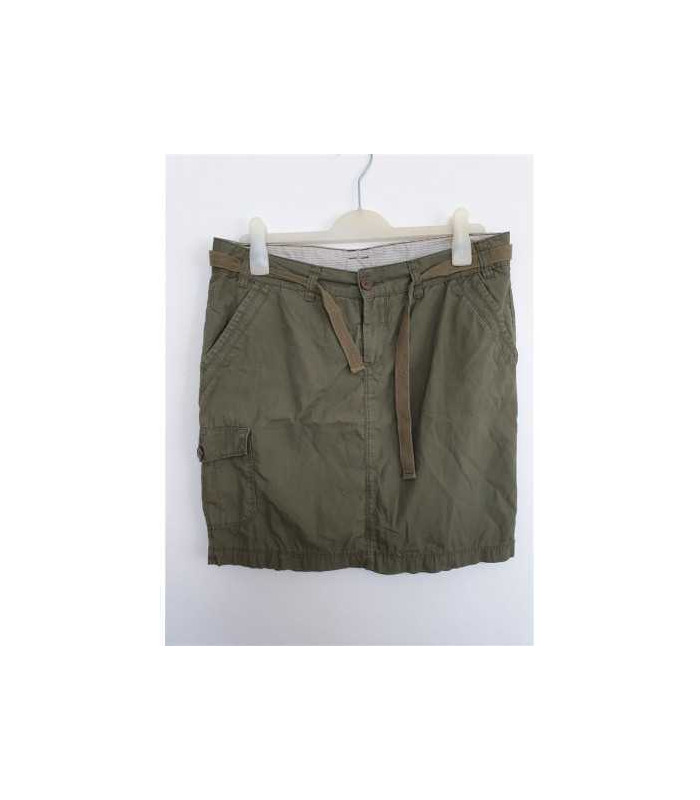 Fusta dama culoare kaki cu cordon in talie Esmara