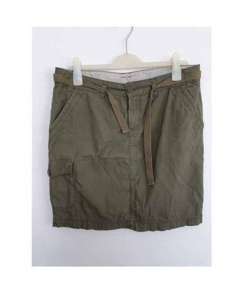 Fusta dama culoare kaki cu cordon in talie Esmara