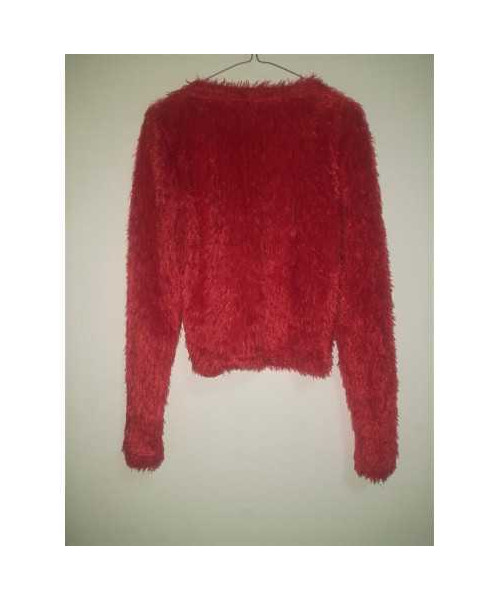 Pulover dama pufos cu decolteu usor la gat Bershka