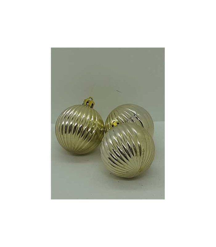 Set 3 globuri culoare auriu pentru Craciun
