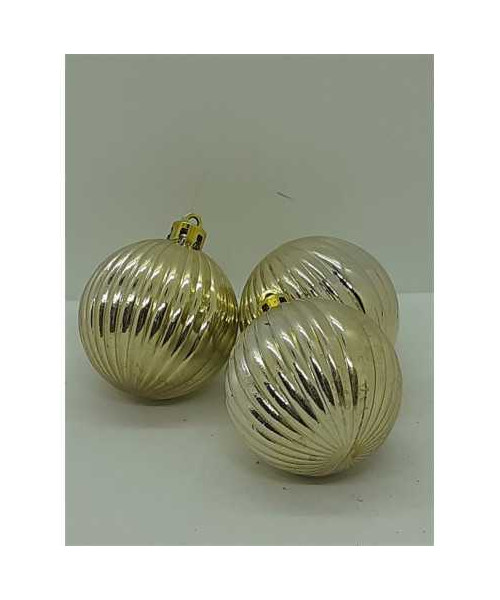 Set 3 globuri culoare auriu pentru Craciun