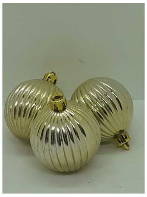 Set 3 globuri culoare auriu pentru Craciun 2