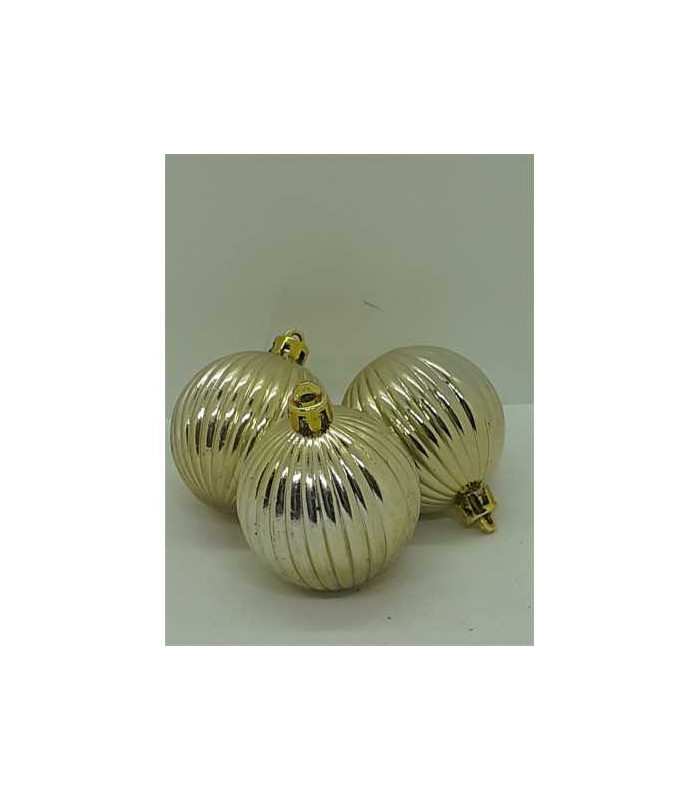 Set 3 globuri culoare auriu pentru Craciun
