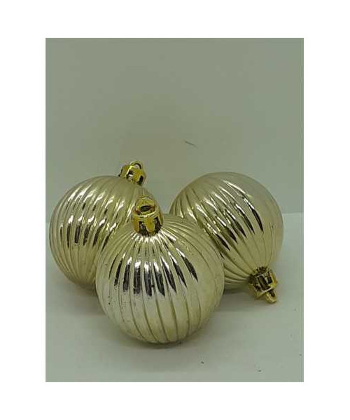 Set 3 globuri culoare auriu pentru Craciun