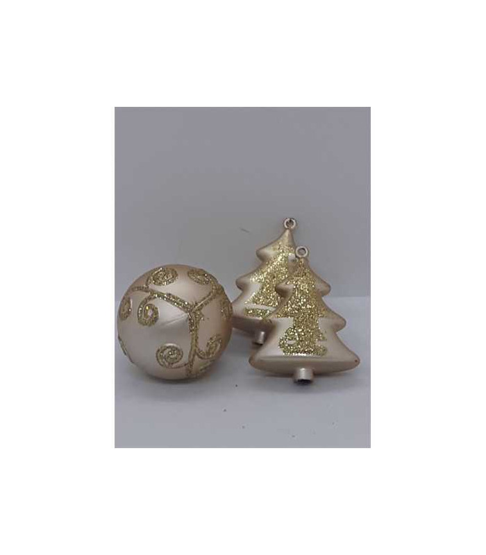 Set 3 globuri pentru brad de Craciun culoare auriu