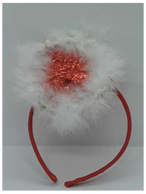 Bentita pentru fetite cu puf si paiete pentru Craciun