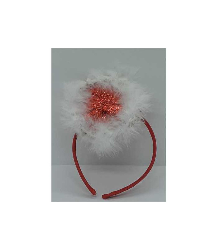 Bentita pentru fetite cu puf si paiete pentru Craciun