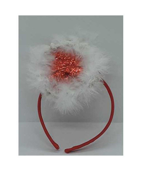 Bentita pentru fetite cu puf si paiete pentru Craciun