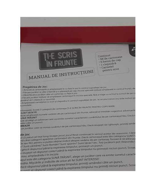 Joc Ti-e scris in frunte pentru copii mari