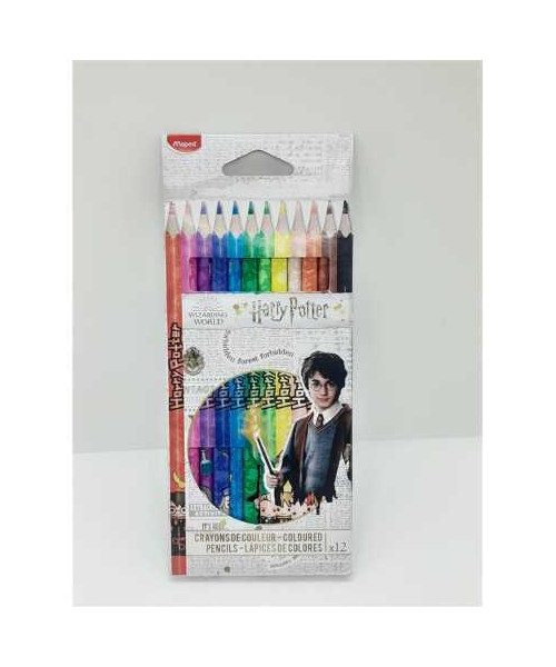 Set 12 creioane colorate Maped Harry Potter