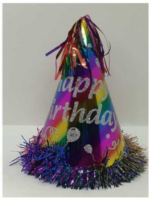 Coif cu sclipici si beteala Happy Birthday