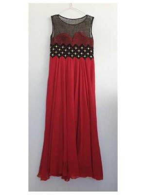 Rochie lunga eleganta accesorizata cu margelute UMIT 2