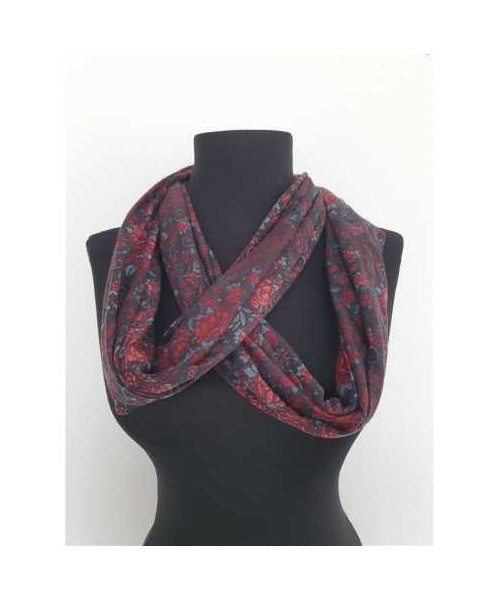 Esarfa circulara dama cu print floral multicolor pentru primavara