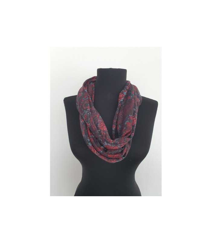 Esarfa circulara dama cu print floral multicolor pentru primavara