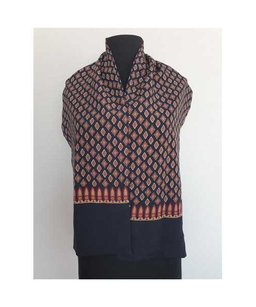 Esarfa barbati cu imprimeu geometric multicolor