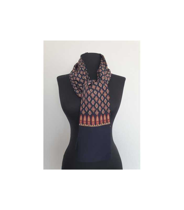 Esarfa barbati cu imprimeu geometric multicolor