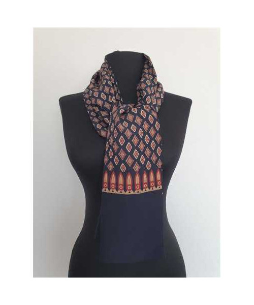 Esarfa barbati cu imprimeu geometric multicolor