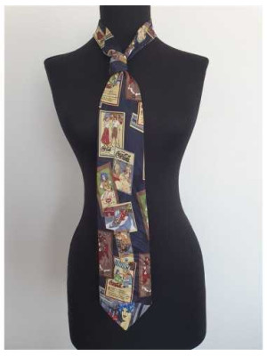 Cravata barbati cu imagini multicolore GOLD CITY