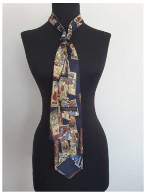 Cravata barbati cu imagini multicolore GOLD CITY 2