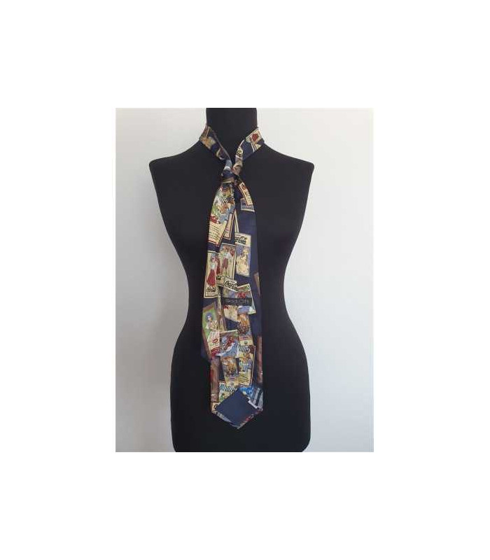 Cravata barbati cu imagini multicolore GOLD CITY